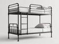 Etagenbett aus Metall 205 x 100 x 165 cm - Schwarz - zweistöckiges Design mit Leiter und Sicherheitsgeländer
