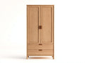 Kleiderschrank aus Holz 95 x 52 x 190 cm - Natur - zweitüriges Design mit 2 Schubladen