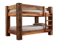 Etagenbett aus Massivholz 200 x 90 x 160 cm - Braun - rustikaler Stil mit integrierter Leiter