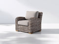 Polyrattan Gartensessel 90 x 85 x 90 cm - Braun Beige - modernes Lounge Design mit gepolsterter Sitzfläche