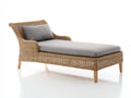 Sonnenliege aus Polyrattan 190 x 75 x 85 cm - Natur Grau - modernes Lounge Design mit gepolsterter Liegefläche